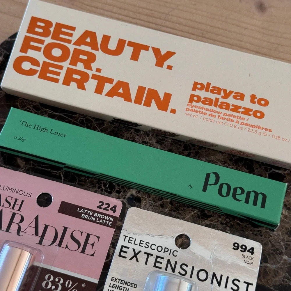 L'Oreal Lash Paradise and Telescopic Extensionist Mascara, eyeshadow palette